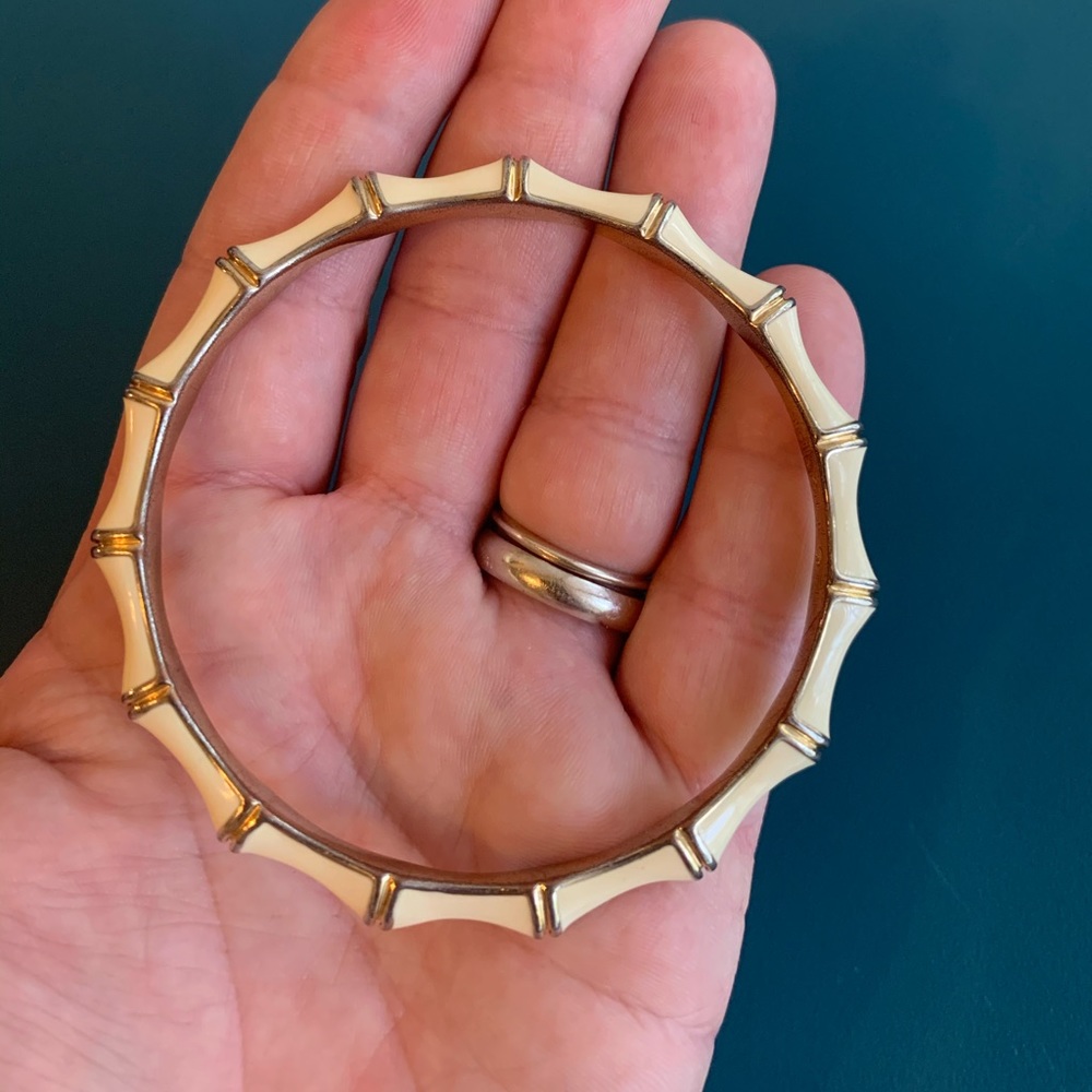 Stella & Dot Cream and Gold Bangle